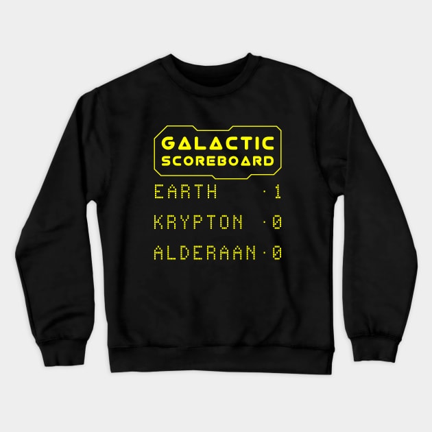 Earth is Number One - Earth Day Galactic Scoreboard Crewneck Sweatshirt by Electrovista